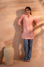 Juniper Peach Ease Minimal Cotton Tunic | Grocsy