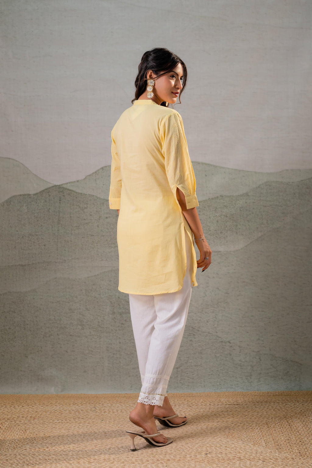 Juniper Yellow Ease Minimal Cotton Tunic | Grocsy