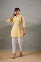 Juniper Yellow Ease Minimal Cotton Tunic | Grocsy