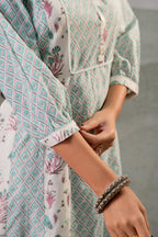 Juniper Mint Garden Harmony Kurta Pant And Dupatta Set | Grocsy