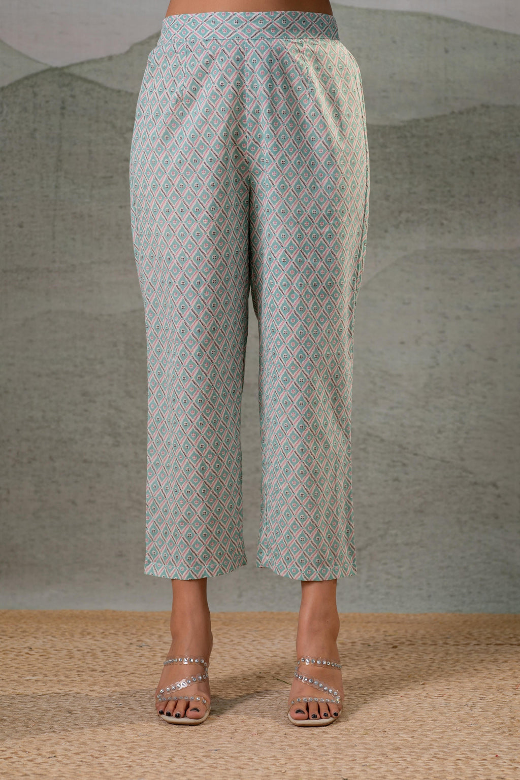 Juniper Mint Garden Harmony Kurta Pant And Dupatta Set | Grocsy