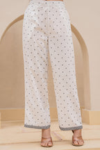 Juniper White Printed Kurta Set with Palazzo & Dupatta | Grocsy