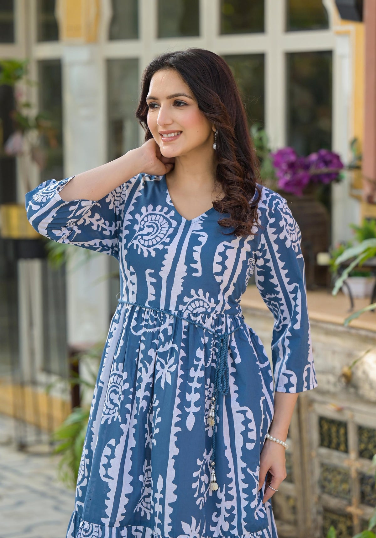Juniper Indigo Breeze Boho Printed Short Dress | Grocsy