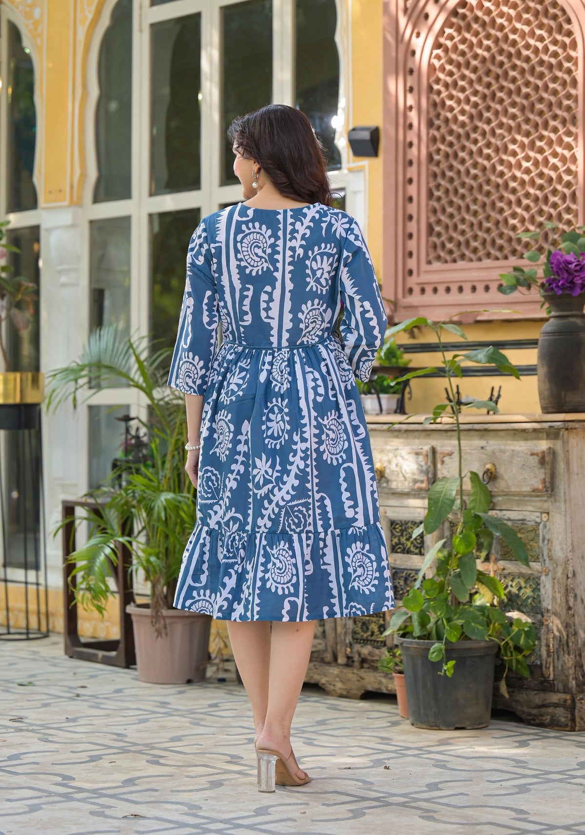 Juniper Indigo Breeze Boho Printed Short Dress | Grocsy