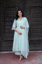 Juniper Women Embroidered Anarkali Kurta Set | Grocsy
