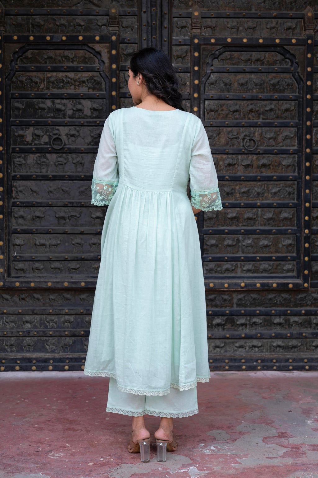 Juniper Women Embroidered Anarkali Kurta Set | Grocsy