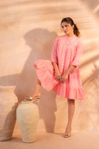 Juniper Zest Bloom Peach Tiered Summer Dress | Grocsy