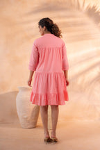 Juniper Zest Bloom Peach Tiered Summer Dress | Grocsy