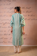 Juniper Teal Nomad Stripe Relaxed Kurta | Grocsy