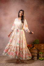 Juniper Ivory Gulbahar Tiered Boho Maxi Dress | Grocsy