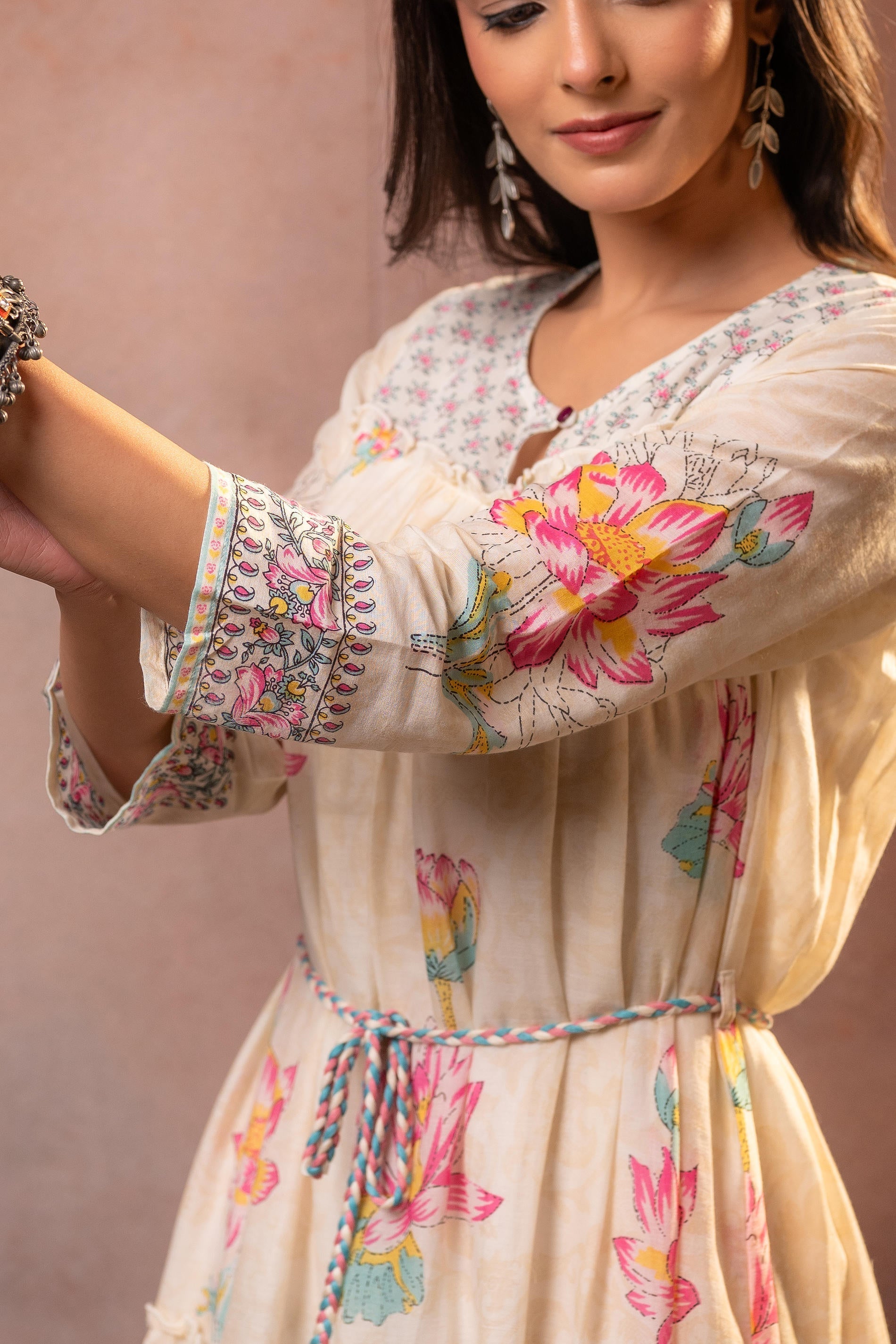Juniper Ivory Gulbahar Tiered Boho Maxi Dress | Grocsy