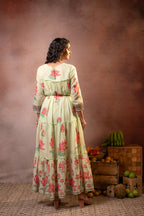 Juniper Pistagreen Gulbahar Tiered Boho Maxi Dress | Grocsy