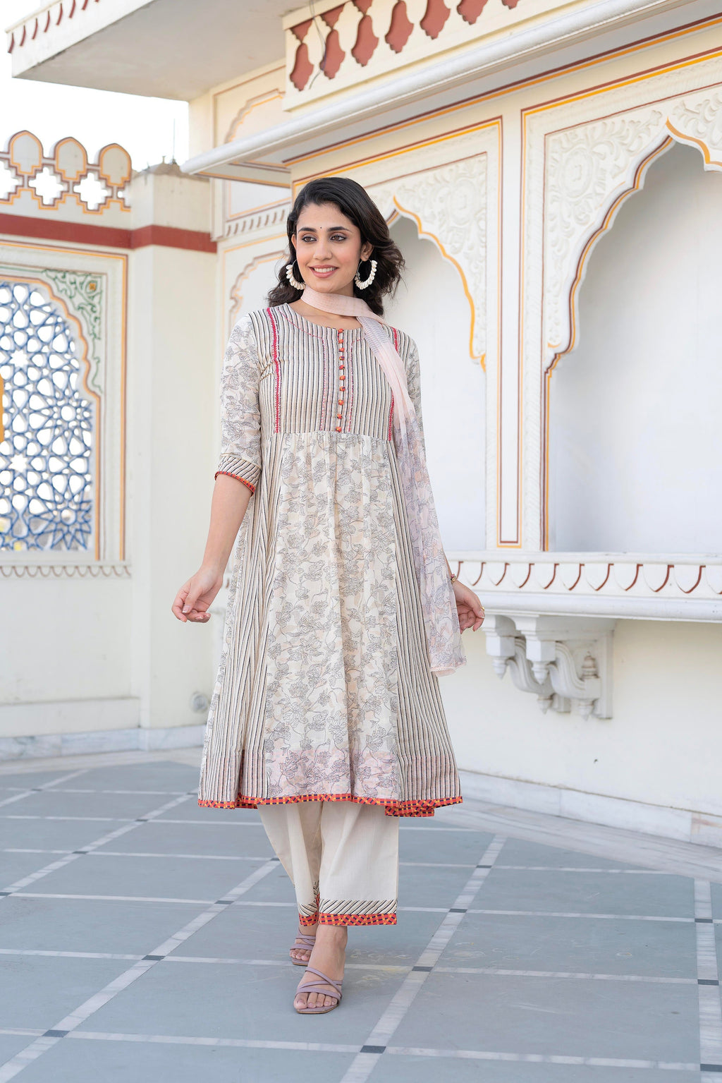 Juniper Women Printed Kurta and Palazzo Set | Grocsy