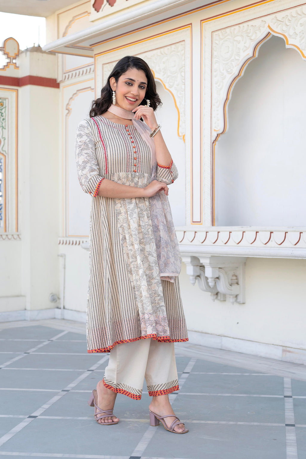 Juniper Women Printed Kurta and Palazzo Set | Grocsy