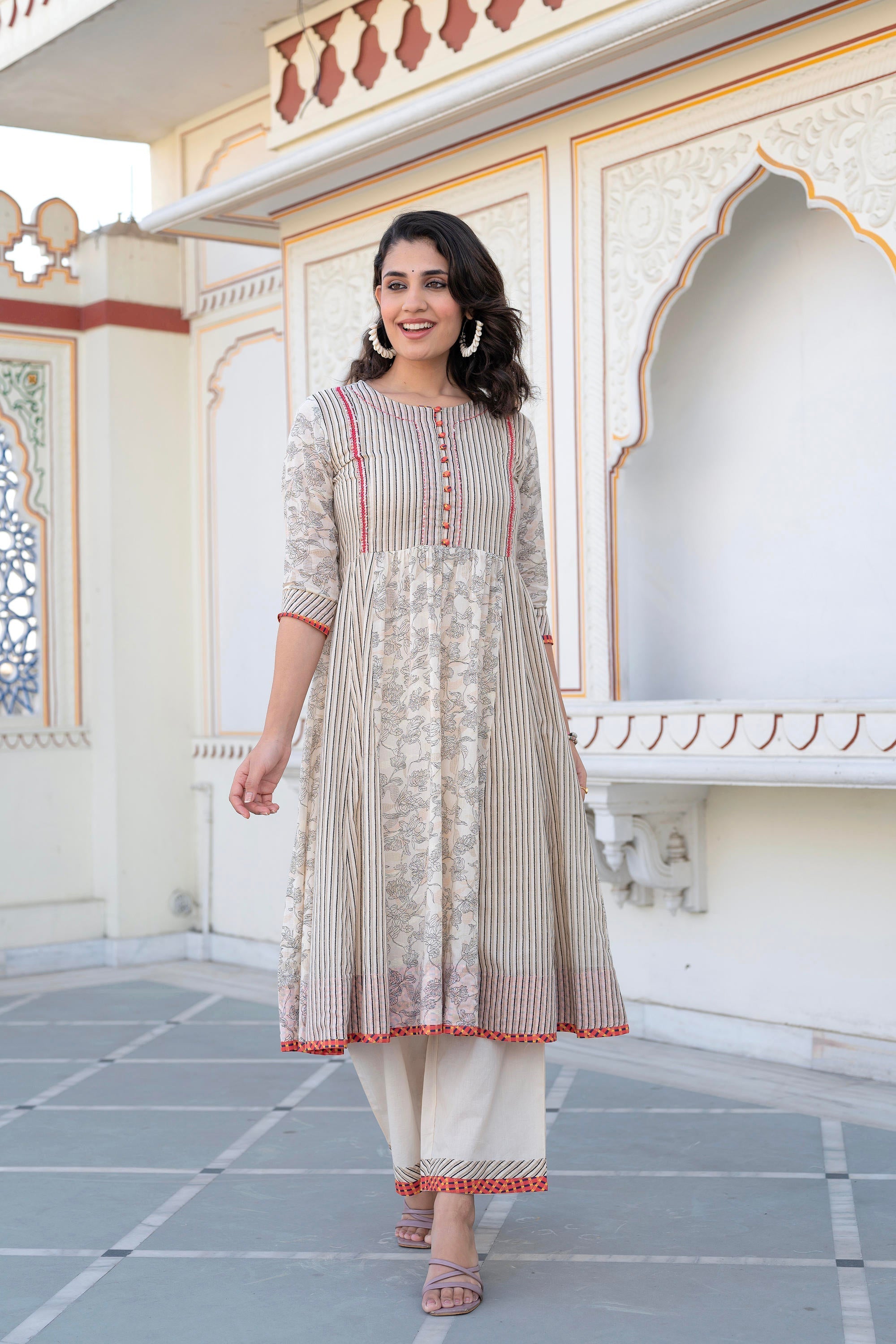 Juniper Women Printed Kurta and Palazzo Set | Grocsy