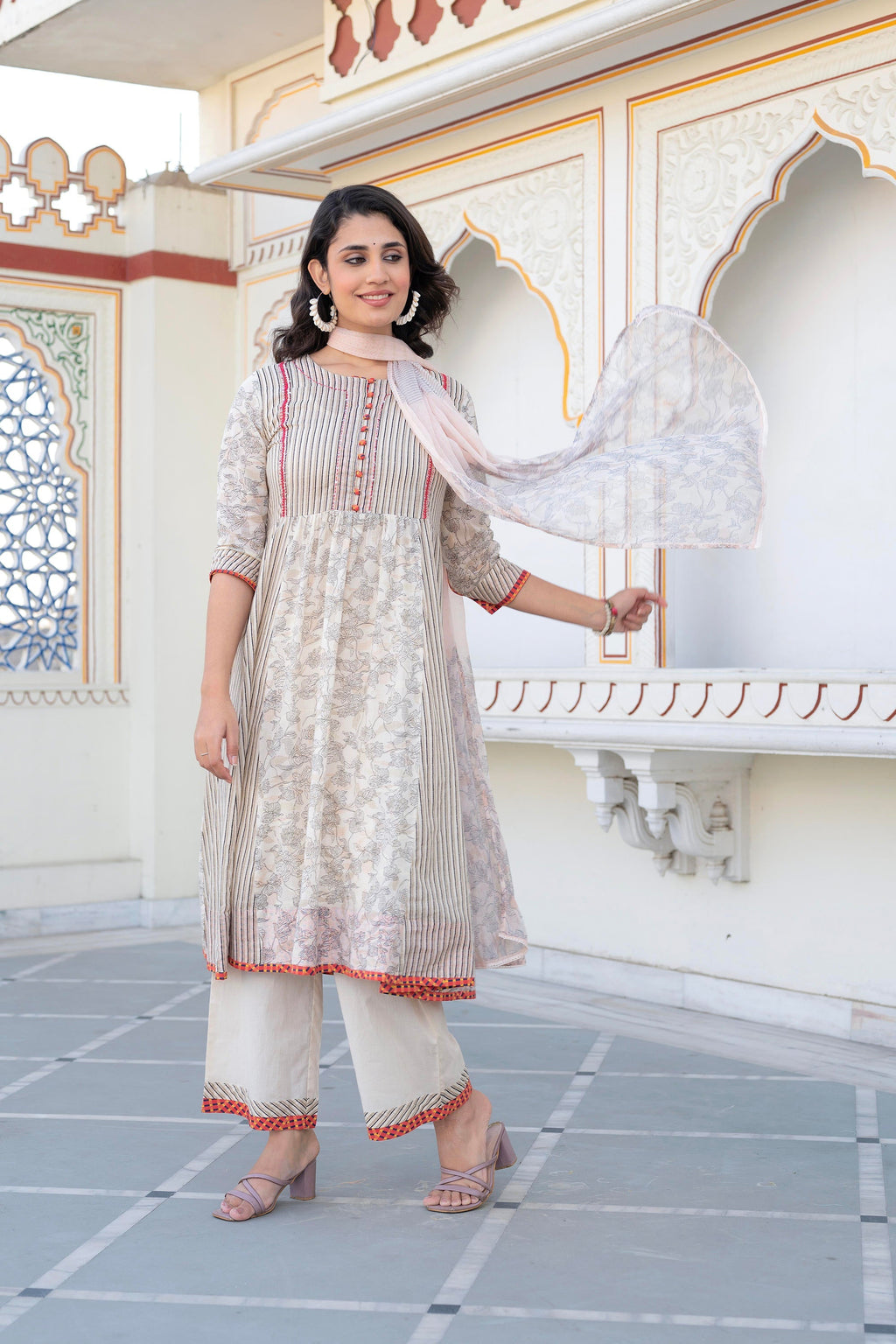 Juniper Women Printed Kurta and Palazzo Set | Grocsy