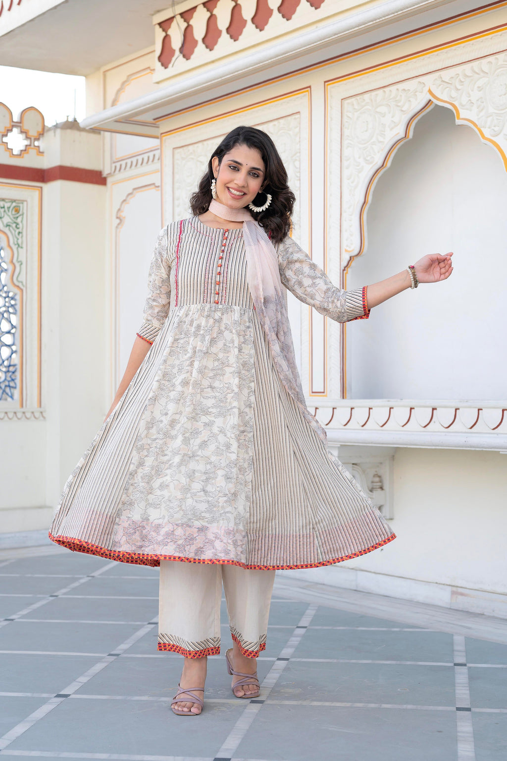 Juniper Women Printed Kurta and Palazzo Set | Grocsy