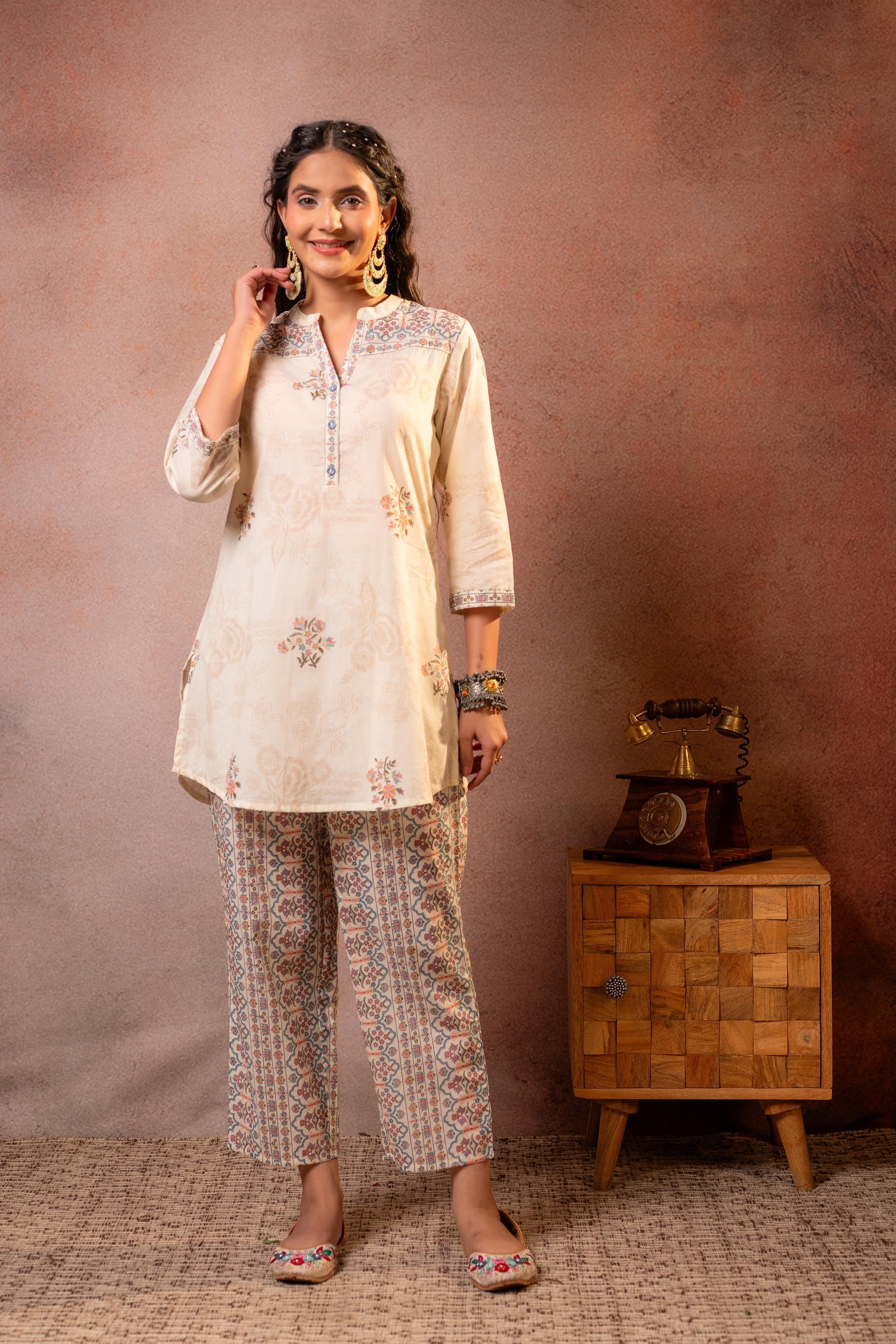 Juniper Off-White Blossom Printed Co-ord Set | Grocsy