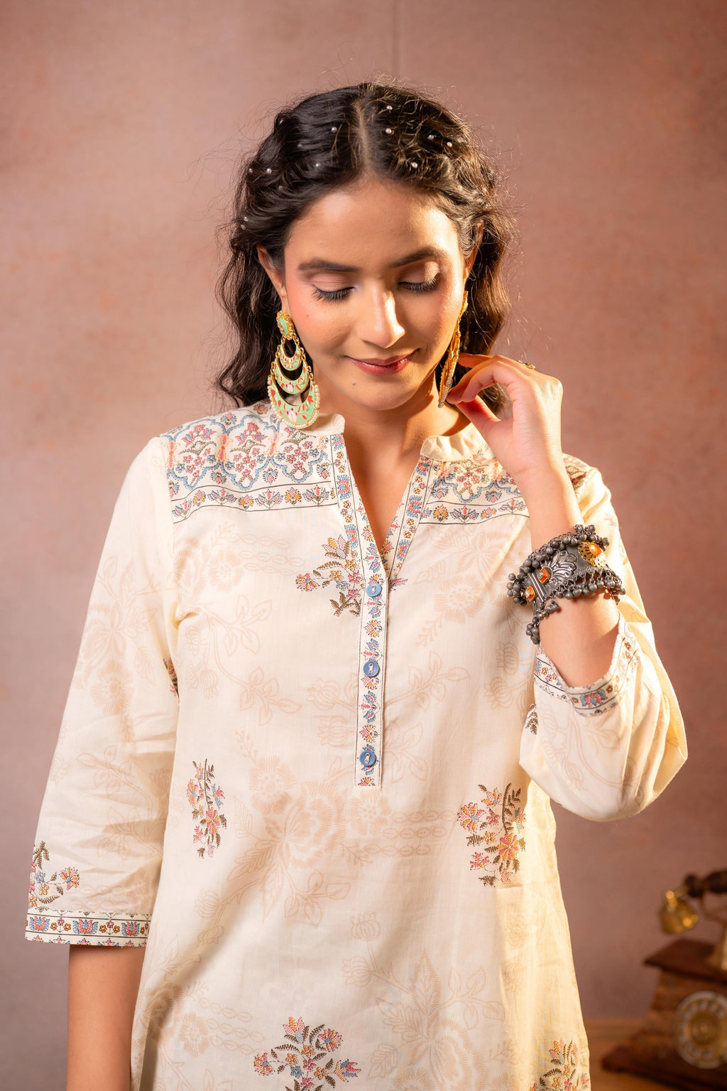 Juniper Off-White Blossom Printed Co-ord Set | Grocsy