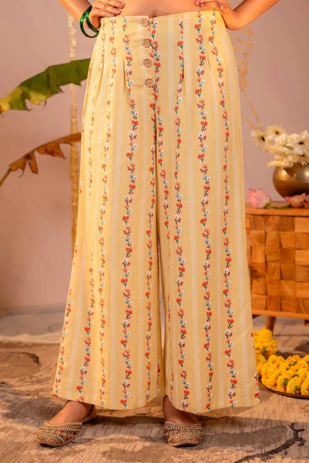 Juniper Palm Muse Beige Co-Ord Set | Grocsy