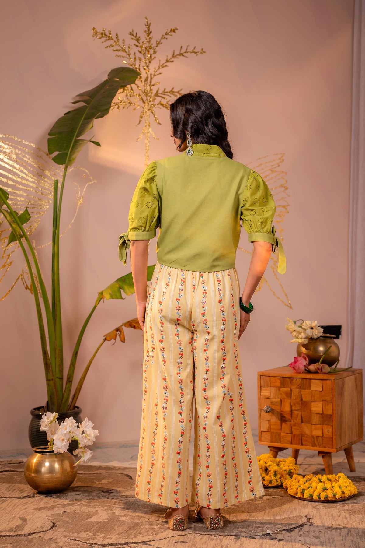 Juniper Palm Muse Beige Co-Ord Set | Grocsy