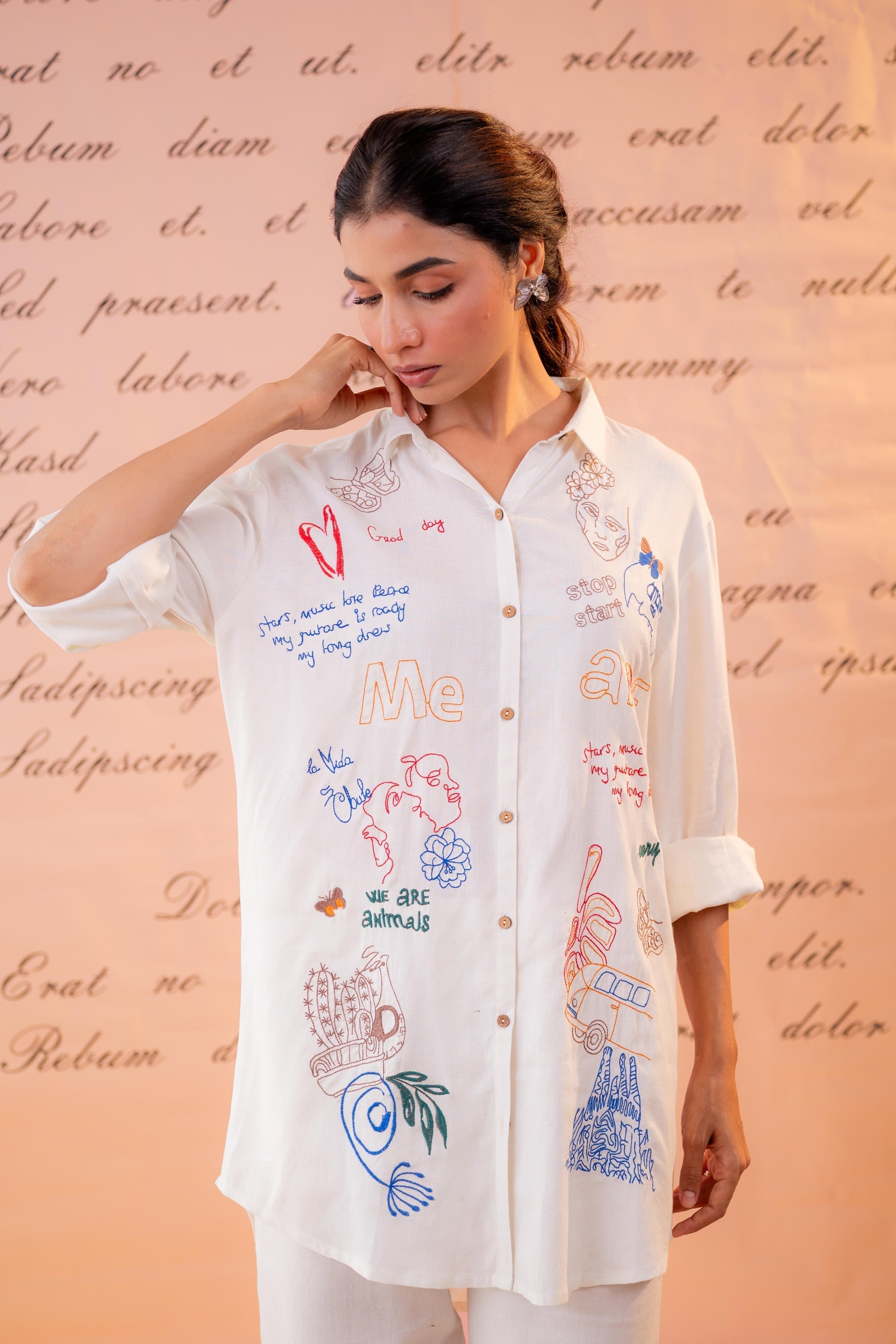Juniper Cotton Scribble Muse Co-Ord Set | Grocsy