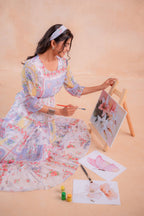 Juniper Pastel Patch Garden Tiered Maxi Dress | Grocsy