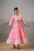 Juniper Baby Pink Tiered Anarkali Dress | Grocsy