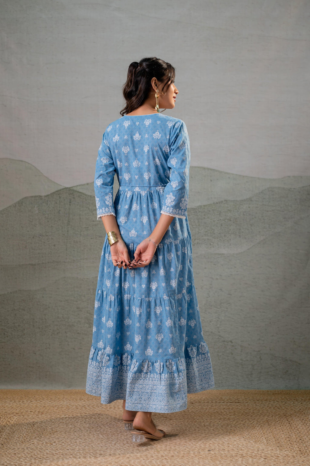 Juniper Neel Kamal Tiered Anarkali Dress | Grocsy