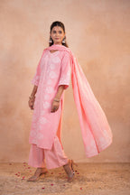 Juniper Blush Noor Printed Kurta Pant And Dupatta Set | Grocsy