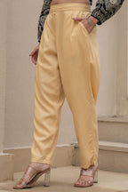 Juniper Gold Solid Viscose Pants | Grocsy