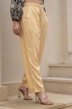 Juniper Gold Solid Viscose Pants | Grocsy