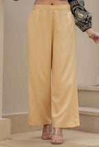 Juniper Gold Solid Viscose Palazzo Pants | Grocsy