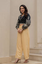Juniper Gold Solid Viscose Palazzo Pants | Grocsy