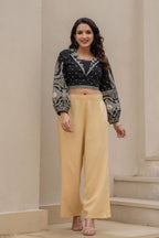 Juniper Gold Solid Viscose Palazzo Pants | Grocsy