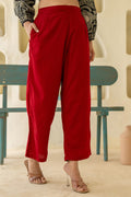 Juniper Maroon Solid Viscose Palazzo Pants | Grocsy