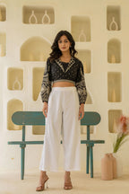 Juniper Solid White High Waist Wide Leg Palazzo Pants | Grocsy