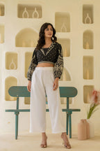 Juniper Solid White High Waist Wide Leg Palazzo Pants | Grocsy
