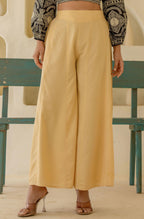 Juniper Gold Solid Viscose Palazzo Pants | Grocsy