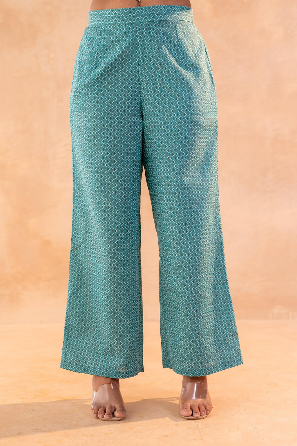 Juniper Teal Garden Bloom Kurta And Pant Set | Grocsy