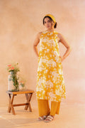 Juniper Sunlit Bloom Mustard Kurta And Pant Set | Grocsy