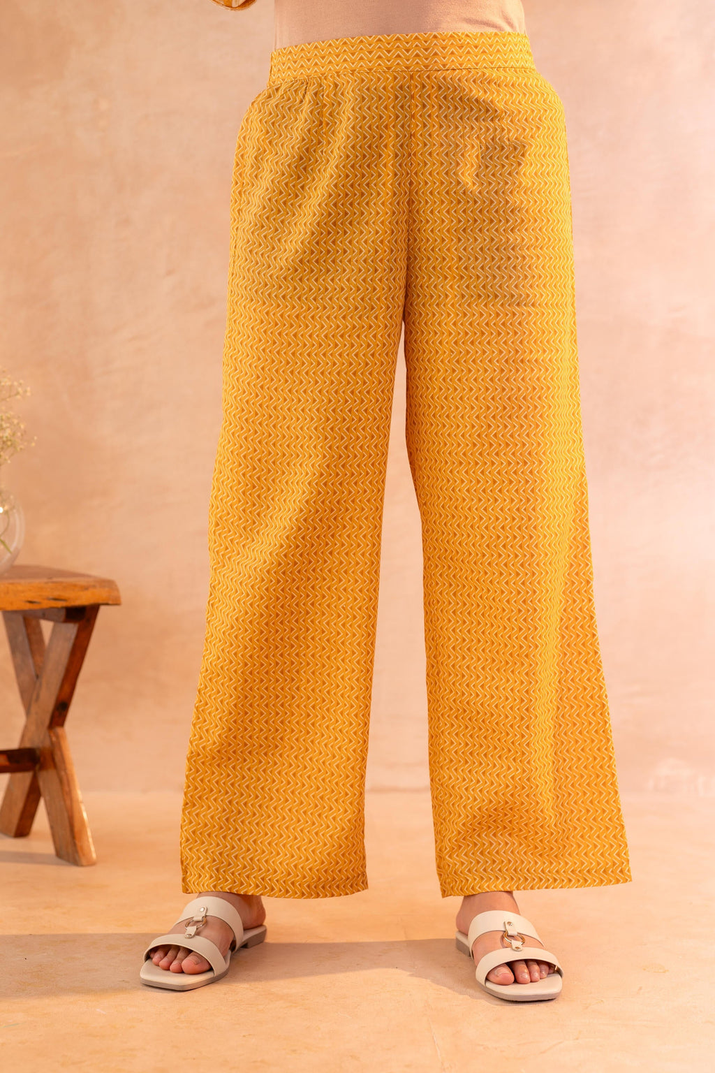 Juniper Sunlit Bloom Mustard Kurta And Pant Set | Grocsy