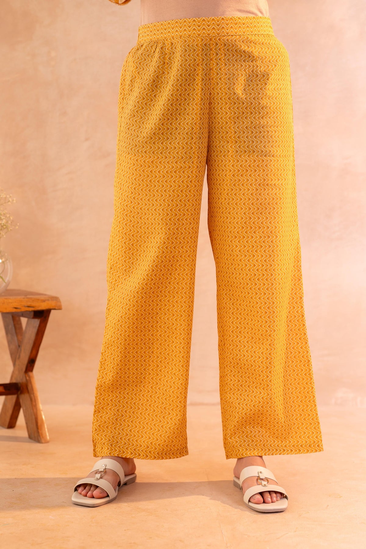 Juniper Sunlit Bloom Mustard Kurta And Pant Set | Grocsy