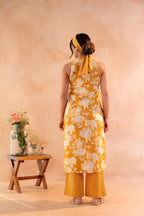 Juniper Sunlit Bloom Mustard Kurta And Pant Set | Grocsy
