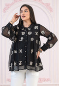 Juniper Black embroiderd and sequince tunic with buttons | Grocsy