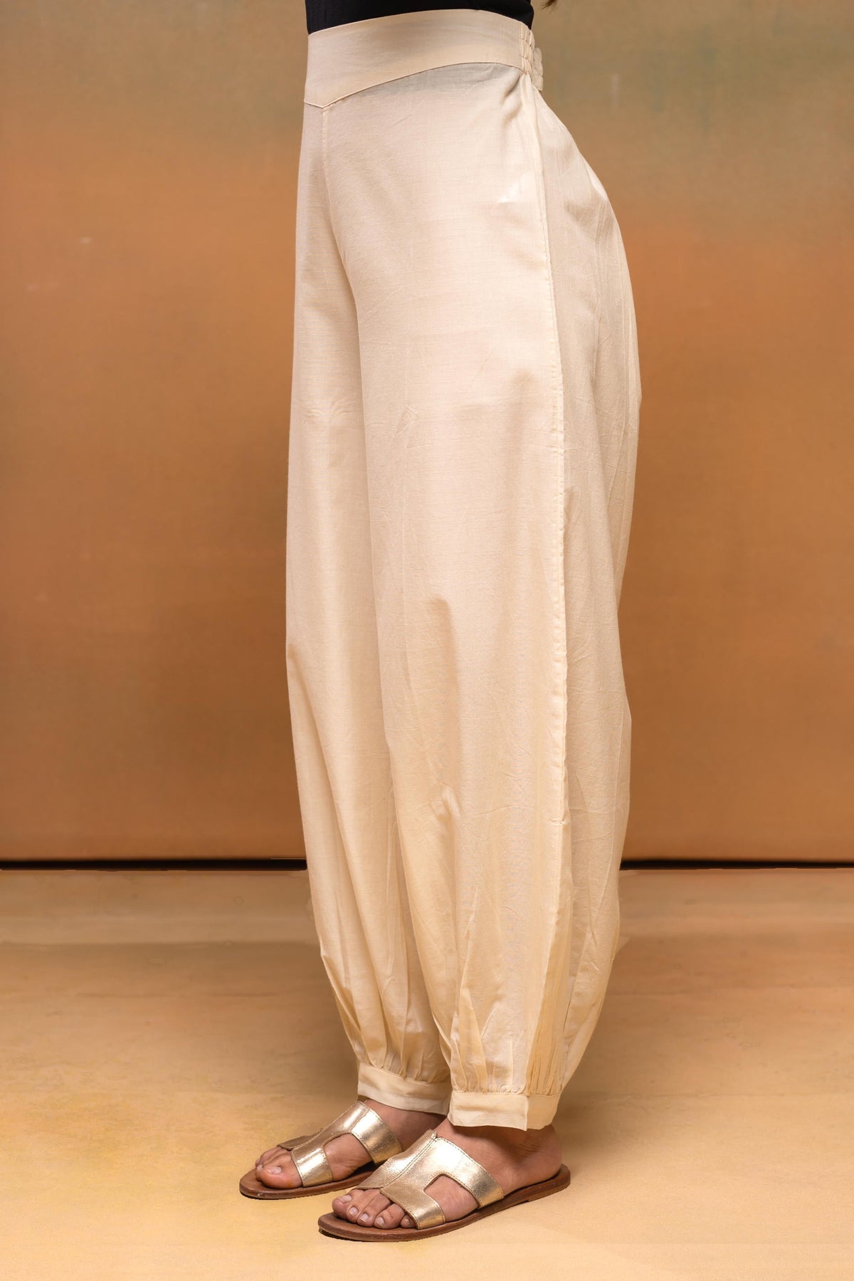 Juniper Ivory Cotton Solid Pant For Women | Grocsy