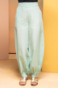 Juniper Mint Cotton Solid Pant For Women | Grocsy