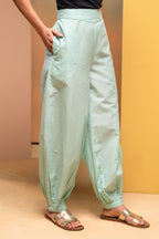 Juniper Mint Cotton Solid Pant For Women | Grocsy