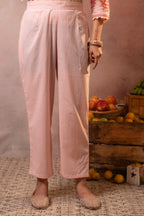 Juniper Gulbahaar Blush Floral Kurta Pant And Dupatta Set | Grocsy