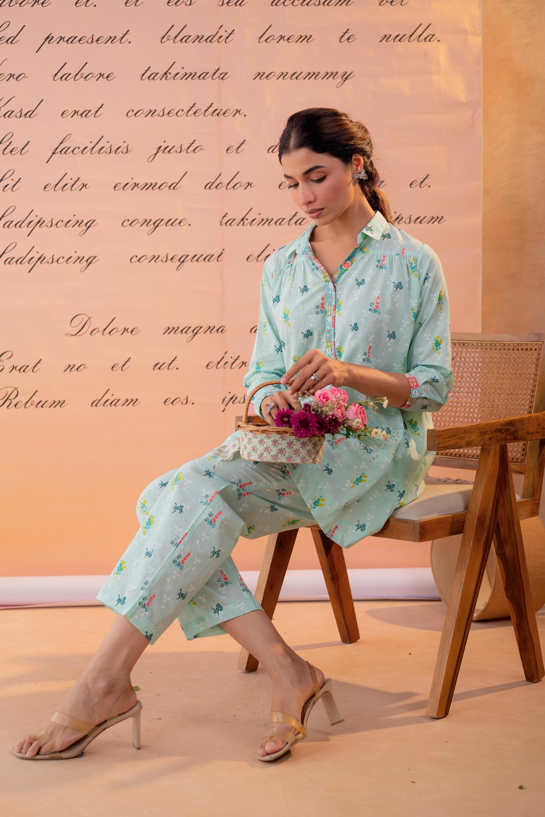 Juniper Mint Garden Print Co-ord Set | Grocsy